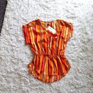 Gold blouse with stripes